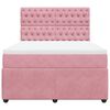vidaXL Boxspringbett mit Matratze Rosa 160x200 cm Samt