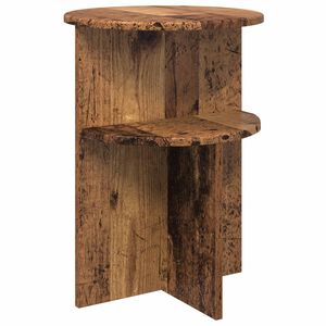 vidaXL Beistelltisch mit Speicher Altholz &Oslash; 39,5 x 55 cm Holzwerkstoff