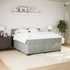 vidaXL Boxspringbett mit Matratze Hellgrau 200x200 cm Samt