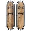vidaXL Wandgarderoben mit 4 Haken 2 Stk. Raues Mangoholz