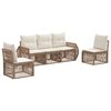 vidaXL Gartensofa-set 5 pcs Beige und Cremewei&szlig; Poly-Rattan
