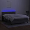 vidaXL Boxspringbett mit Matratze & LED Dunkelgrau 140x190 cm Stoff