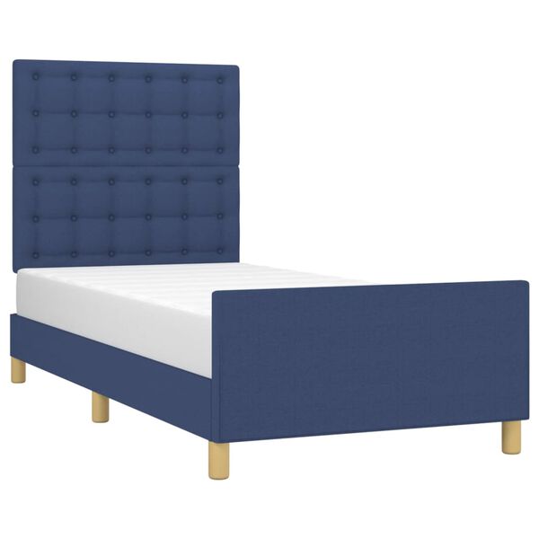vidaXL Bettgestell ohne Matratze Blau 100x200 cm Stoff