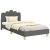 vidaXL Kinderbettgestell mit Kopfteil Dunkelgrau 90 x 190 cm Stoff