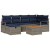 vidaXL Gartensofa-set 7 stk. Grau Poly-Rattan