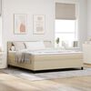vidaXL Boxspringbett Hellgrau und Wei&szlig; 203 x 180 x 88 cm Cordstoff