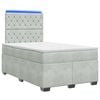 vidaXL Boxspringbett mit Matratze Hellgrau 120 x 200 cm Samt