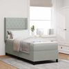 vidaXL Boxspringbett mit Matratze mit LED Hellgrau 80 x 200 cm Samt