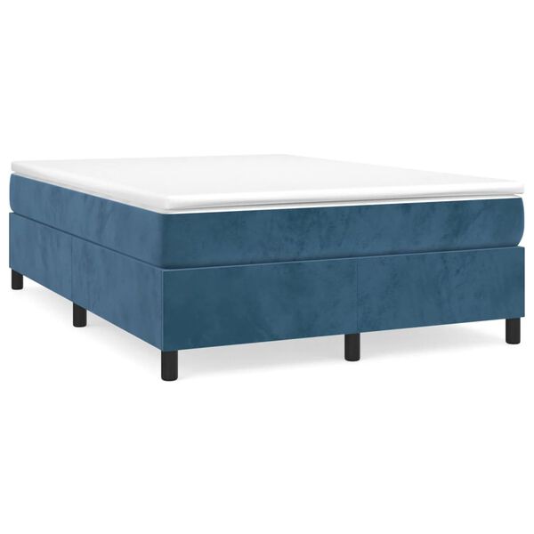 vidaXL Boxspringbettgestell Dunkelblau 140x190 cm Samt