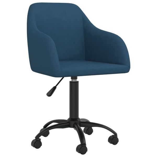 vidaXL Esszimmerst&uuml;hle 6 Stk. Drehbar Blau Samt
