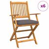 vidaXL Klappstuhl 6 stk. Braun Massivholz Akazie