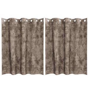 vidaXL Samtvorh&auml;nge mit Vorh&auml;ngen 2 pcs Cappuccino 140 x 140 cm Samt