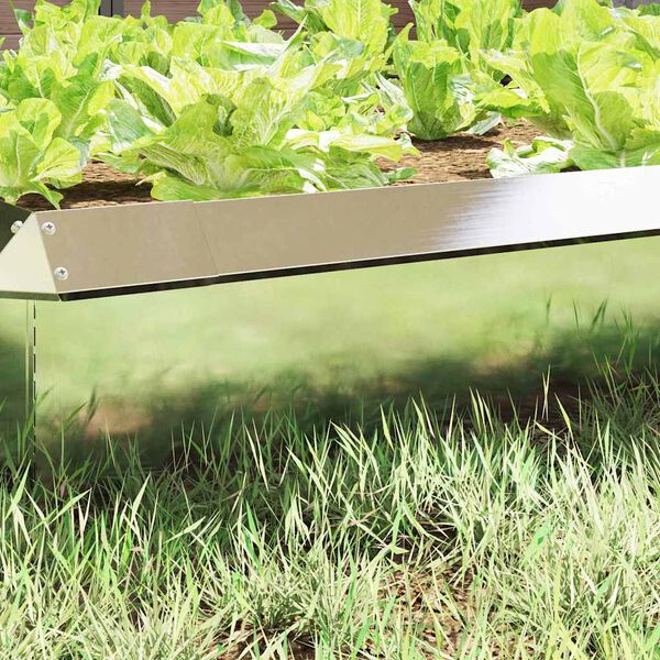 vidaXL Schneckenzaun 16 pcs Silber 100 x 3,5 x 25 cm Edelstahl