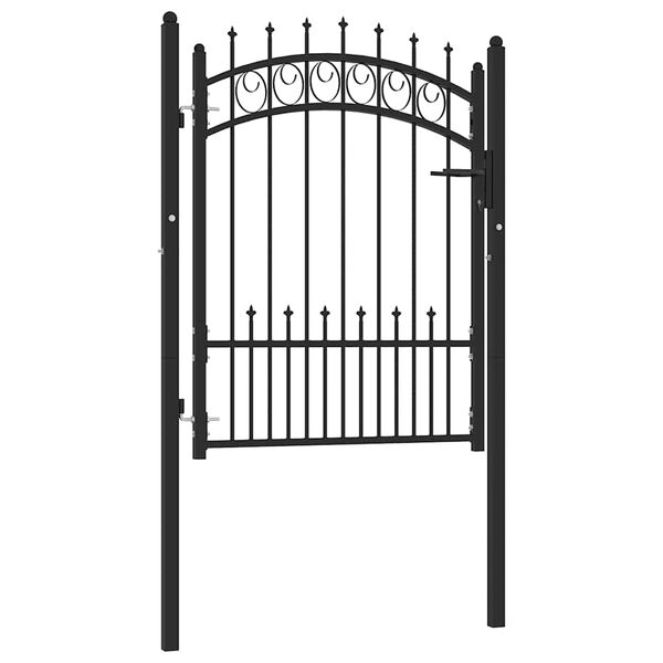 vidaXL Zauntor mit Spitzen Stahl 104x109,5 cm Schwarz