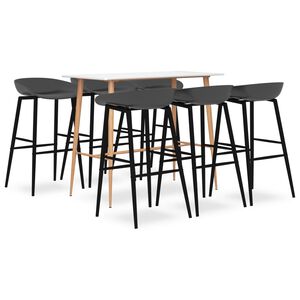 vidaXL 7-tlg. Bar-Set Wei&szlig; und Grau