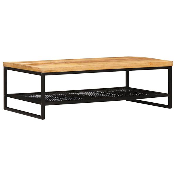 vidaXL Couchtisch Braun und Schwarz 110 x 55 x 35 cm Massivholz Mango