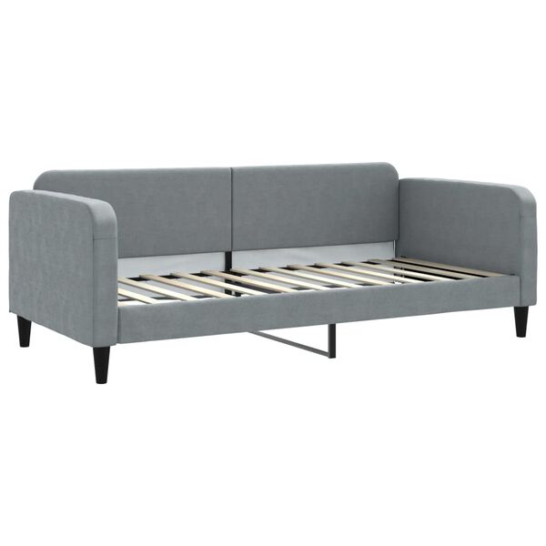 vidaXL Tagesbett Ausziehbar mit Schubladen Hellgrau 90x200 cm Stoff