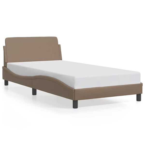vidaXL Bettgestell "Dover" Cappuccino-Braun 100x200 cm Kunstleder