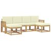 vidaXL Outdoor-Sofagarnitur 6 stk. Wei&szlig; und Creme Polyester