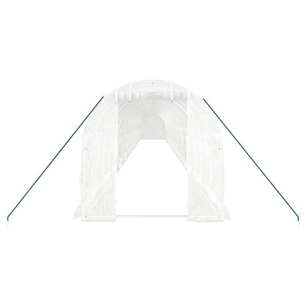 vidaXL Gew&auml;chshaus mit Stahlrahmen Wei&szlig; 44 m&sup2; 22x2x2 m