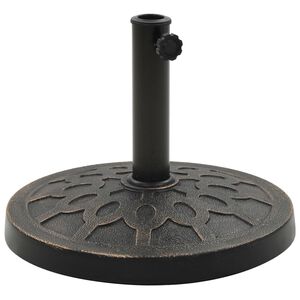 vidaXL Sonnenschirmfu&szlig; Rund 13 kg Bronze Polyharz
