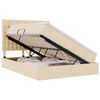 vidaXL Bett mit Stauraum und LED mit LED Creme 140 x 190 cm Polyester
