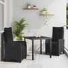 vidaXL Garten Essgruppe mit Kissen 3 pcs Schwarz Poly-Rattan