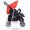 vidaXL Zwillingskinderwagen Stahl Rot und Schwarz