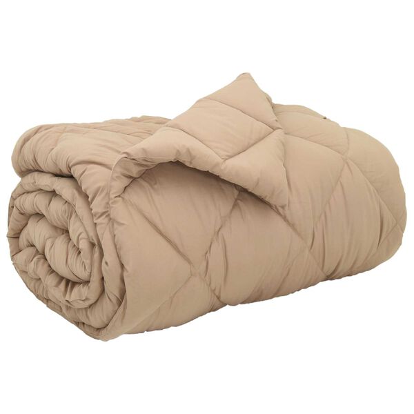 vidaXL Winterbettdecke Taupe 200 x 140 cm Mikrofaser