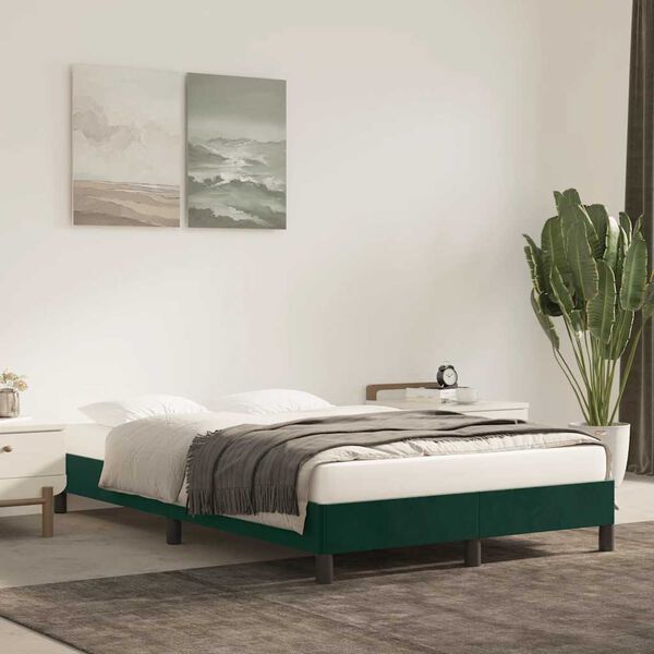 vidaXL Bettgestell ohne Matratze Dunkelgr&uuml;n 120x200 cm Samt