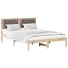 vidaXL Bettrahmen mit Kopfteil Taupe 150 x 200 cm Massives Kiefernholz