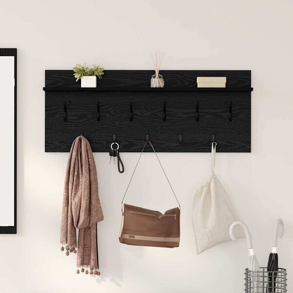 vidaXL Wandmontierter nachttisch Schwarz Eichen-Optik 100 x 40 x 12 cm