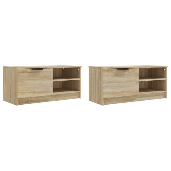 vidaXL TV-Schr&auml;nke 2 Stk. Sonoma-Eiche 80x35x36,5 cm Holzwerkstoff