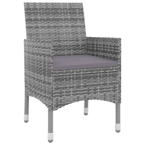 vidaXL 7-tlg. Garten-Essgruppe mit Kissen Poly Rattan und Glas