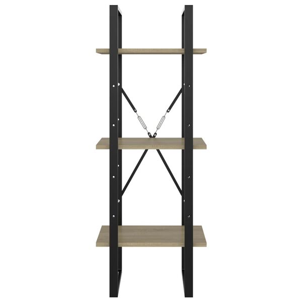 vidaXL B&uuml;cherregal 3 F&auml;cher Sonoma-Eiche 40x30x105 cm Holzwerkstoff