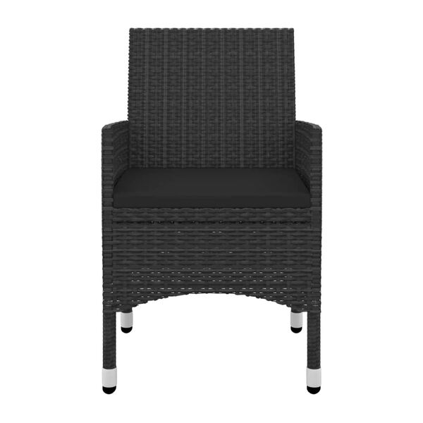 vidaXL 5-tlg. Garten-Essgruppe mit Auflagen Poly Rattan und Glas