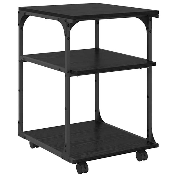 vidaXL Druckerst&auml;nder Schwarz Eichen-Optik 43 x 48 x 64 cm