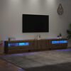 vidaXL TV-Schrank mit LED-Leuchten Artisan-Eiche 260x35x40 cm