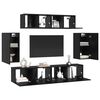 vidaXL TV-Schrankset 6 pcs Schwarz Eichen-Optik Holzwerkstoff