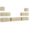 vidaXL 7-tlg. TV-Schrank-Set Sonoma-Eiche Holzwerkstoff