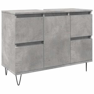 vidaXL Badschrank Betongrau 80x33x60 cm Holzwerkstoff