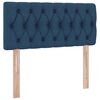 vidaXL Bett mit Stauraum und LED mit Matratze Blau 90 x 200 cm Stoff