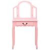 vidaXL Schminktisch mit Hocker Rosa 65x36x128 cm Paulownia-Holz MDF