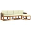 vidaXL Outdoor-Sofagarnitur 5 stk. Natur und Creme Polyester