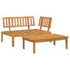 vidaXL Sofa Set mit Kissen Uni 2 pcs Creme Massivholz Akazie