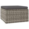vidaXL Gartenhocker mit Kissen Grau 55x55x30 cm Poly Rattan