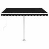 vidaXL Markise Manuell Einziehbar mit LED 350x250 cm Anthrazit