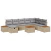 vidaXL Gartensofa-set 9 stk. Beige Poly-Rattan