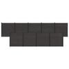 vidaXL zaunset 9 Stk. 1564 x 186 cm WPC und Aluminium Schwarz