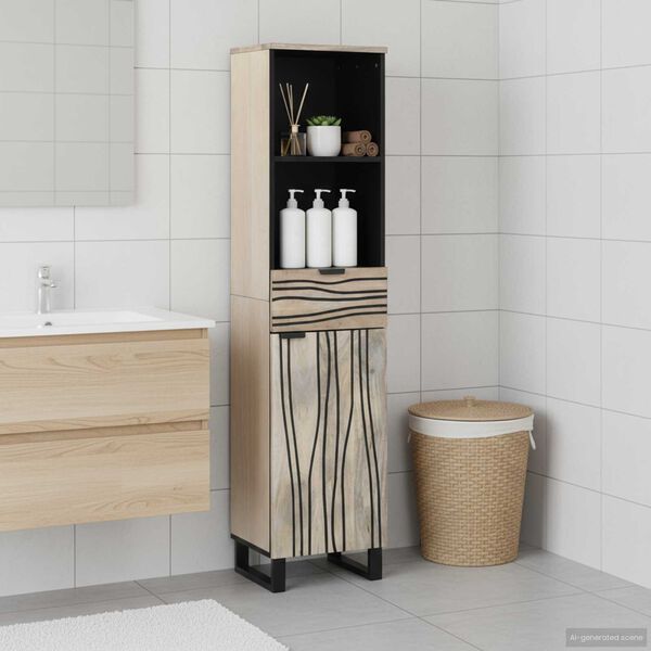 vidaXL Waschbeckenschrank mit T&uuml;r Wei&szlig; 38 x 33 x 160 cm Holzwerkstoff